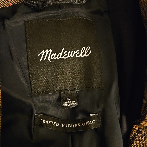 Madewell The Sutter Crop Blazer Size Small Williams Multi Plaid - Picture 8 of 9
